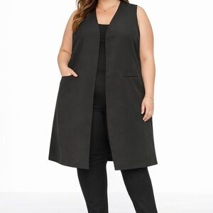 CATO Plus Size black long vest 26/28W – elegant
